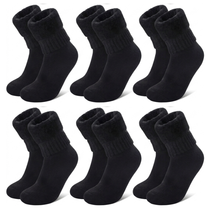 6 Paar Plüsch-Thermosocken